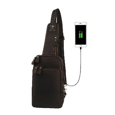 Τρελλή τσάντα επιχειρησιακών USB σφεντονών δέρματος αλόγων των εκλεκτής ποιότητας ατόμων