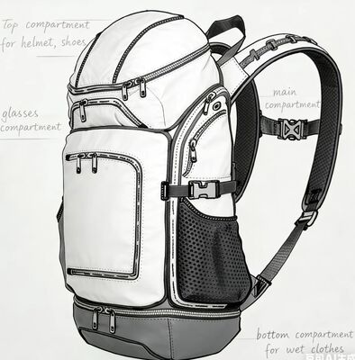 Ανθεκτική στο νερό υφασμάτινη τσάντα αθλημάτων εξωτερικού χώρου από πολυεστέρα με προσαρμοσμένα χρώματα και πίσω πάνελ από πλέγμα για διαπνοή