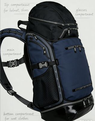 Αδιάβροχη Υφασμάτινη Τσάντα Αθλητισμού Εξωτερικού Χώρου με Ανακλαστικές Λωρίδες και 5 Θήκες για Γυμναστήριο και Ταξίδια