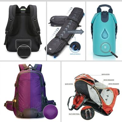 Μεγάλη χωρητικότητα Πολυεστέρας 600D γυμναστική τσάντα με αεριζόμενο θάλαμο παπουτσιών